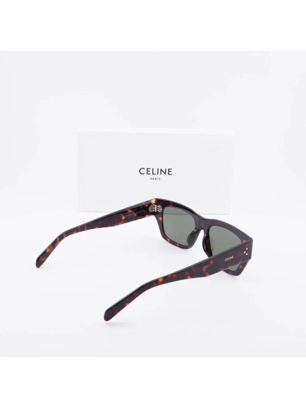 Celine CL40297U 52N Square Sunglasses - Havana / Green